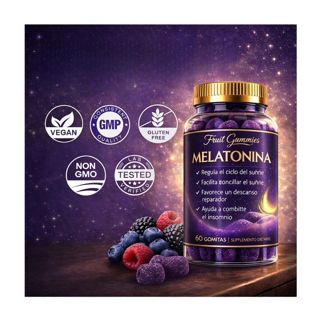 Gomitas de Melatonina, Vitamina B6, Valeriana, Pasiflora y Lúpulo
