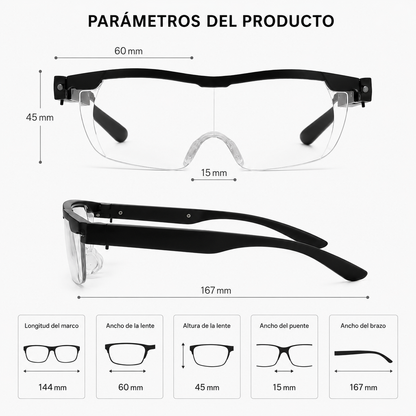Gafas con luz led y aumento: Mejora tu visión hasta 160%