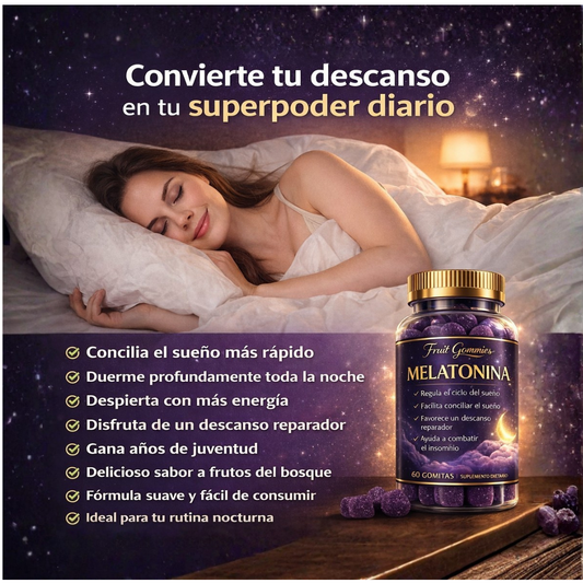 Gomitas de Melatonina, Vitamina B6, Valeriana, Pasiflora y Lúpulo