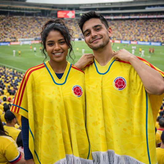 El poncho que une tradición, comodidad y pasión por Colombia.